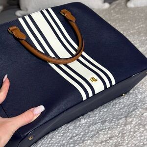 Ralph Lauren Navy and Cream Tote